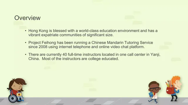 Company overview slide 4 from Project Feihong (Imagine Tutors)