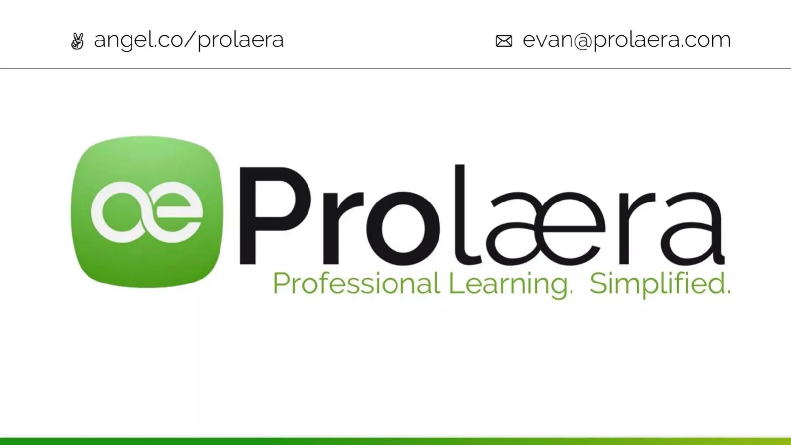 Prolaera pitch deck slide