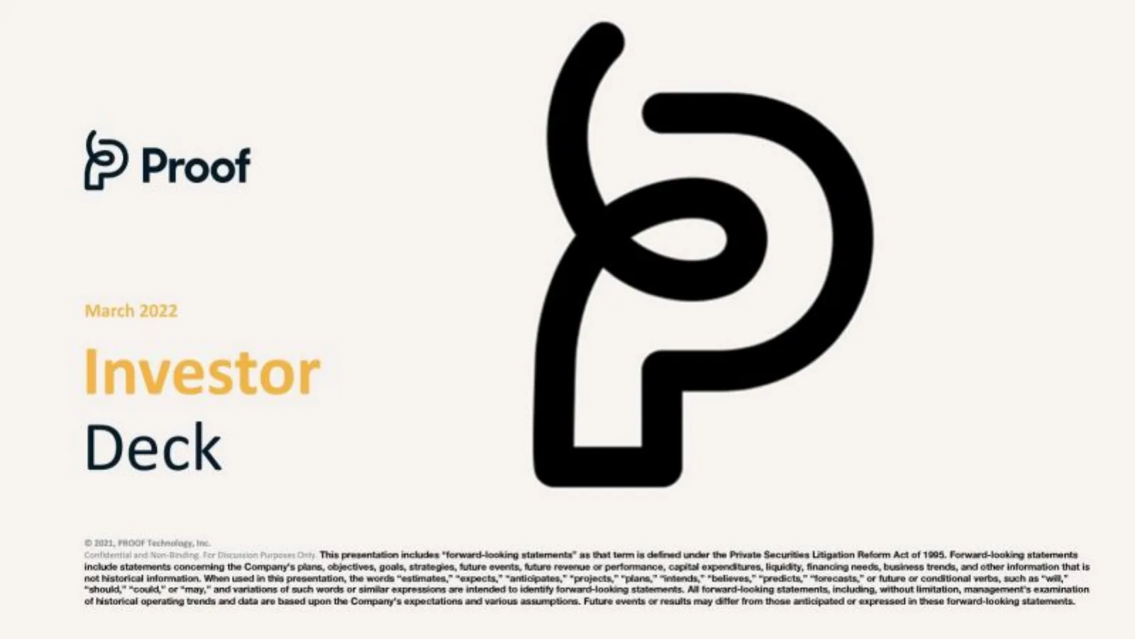 Proof Technology pitch deck slide
