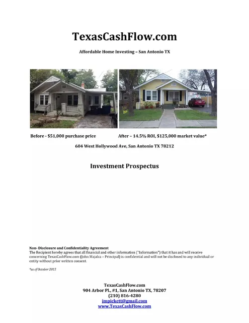 TexasCashFlow.com pitch deck cover