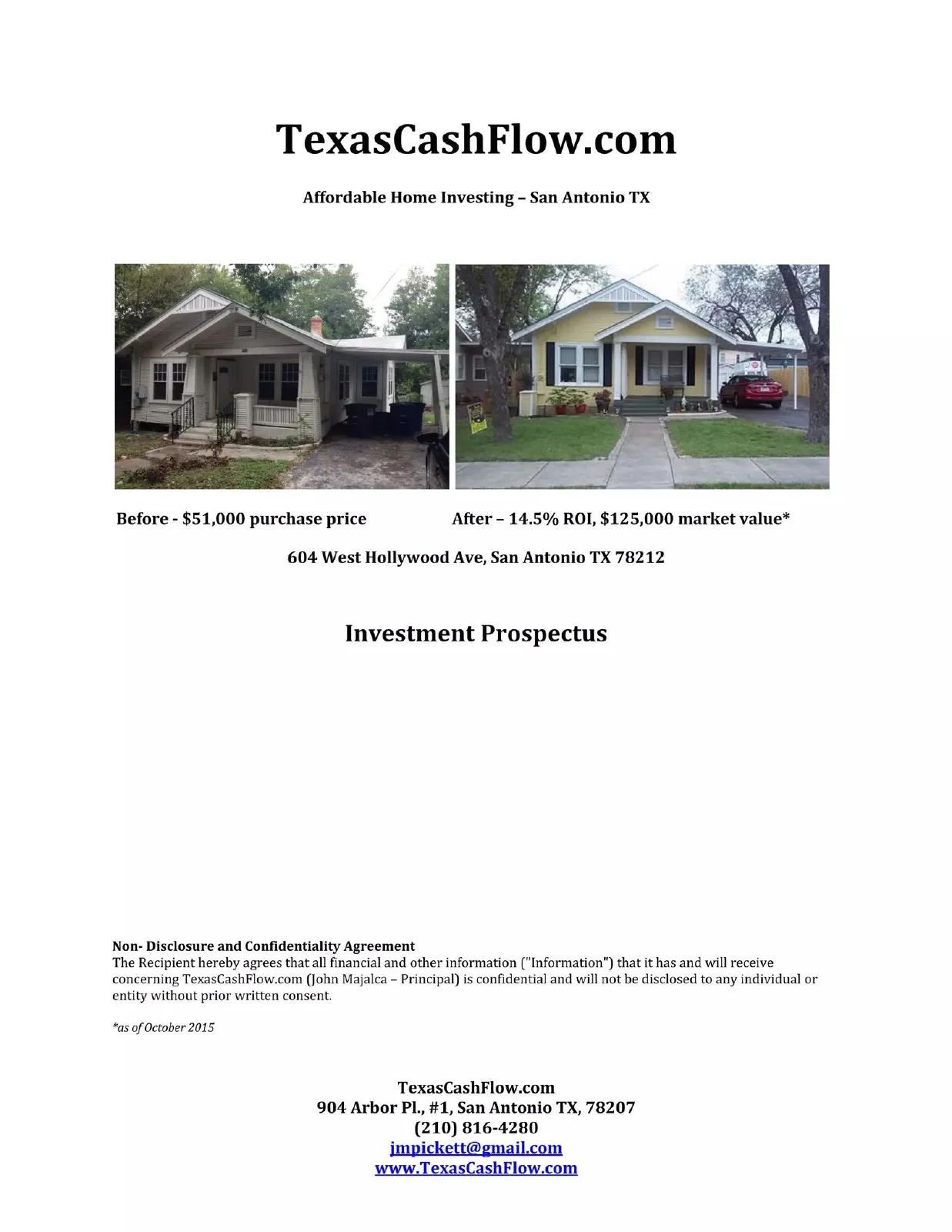 TexasCashFlow.com pitch deck slide