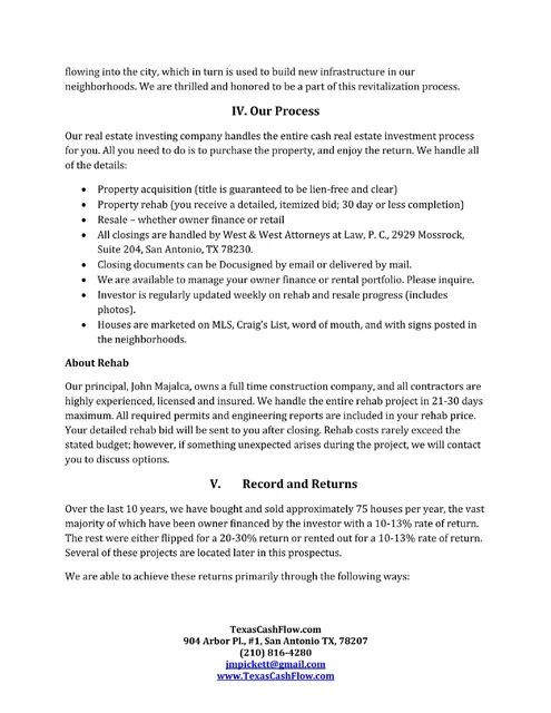 Product / solution slide 5 from TexasCashFlow.com