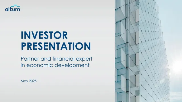 Altum (JSC Development Finance Institution ALTUM) pitch deck cover