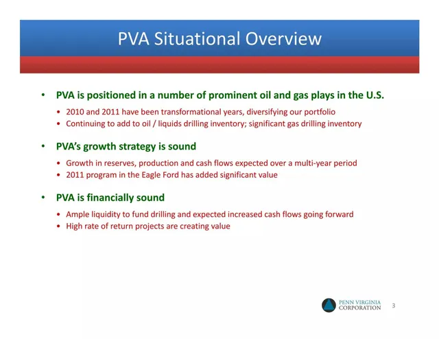 Company overview slide 3 from Penn Virginia Corporation