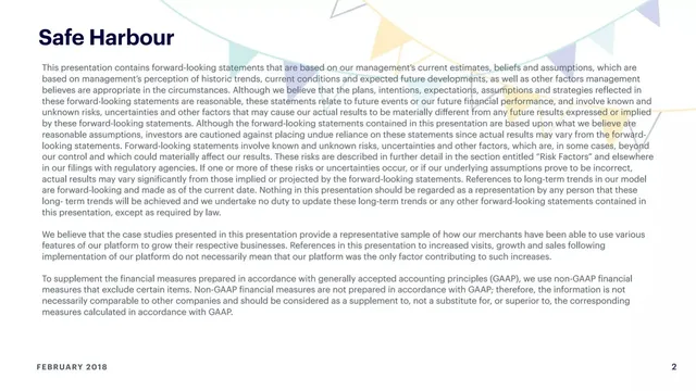 Disclaimer slide 2 from Shopify