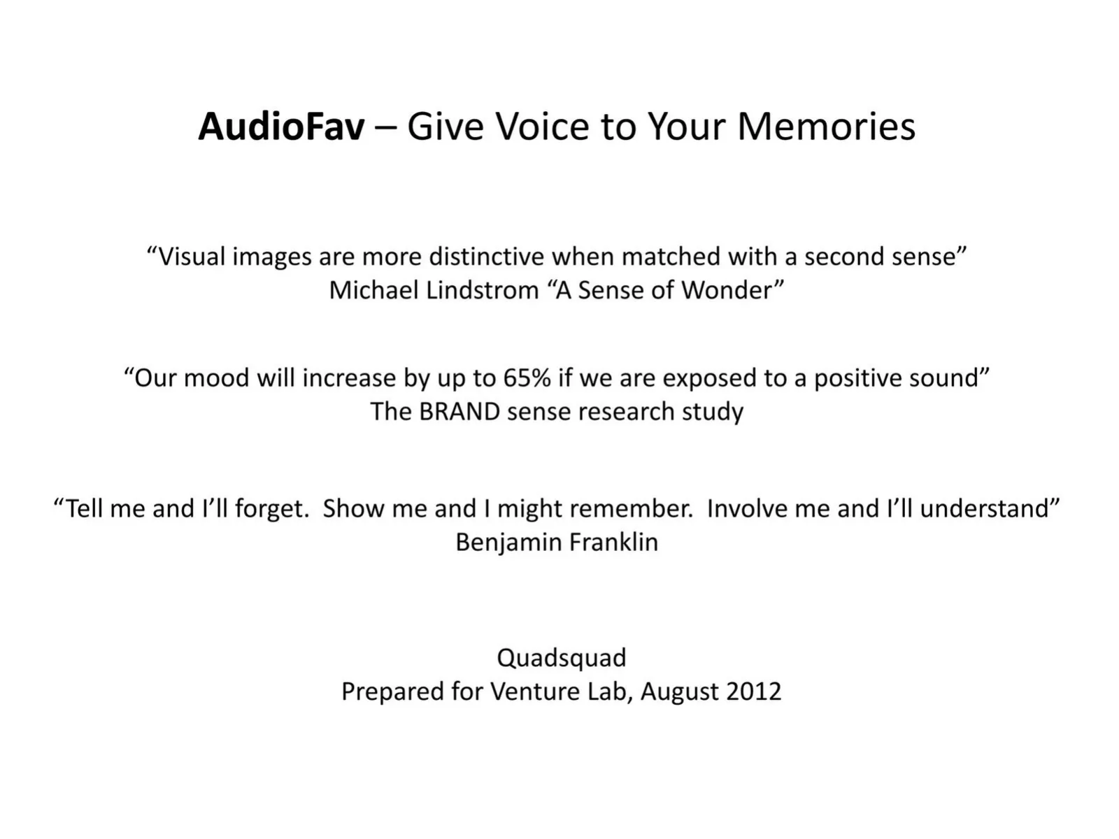AudioFav pitch deck slide