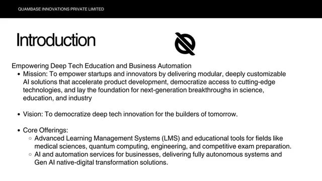 Vision slide 2 from Quambase Innovations Private Limited