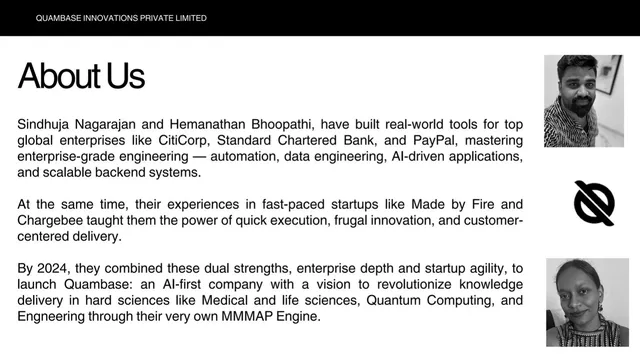 Team slide 3 from Quambase Innovations Private Limited