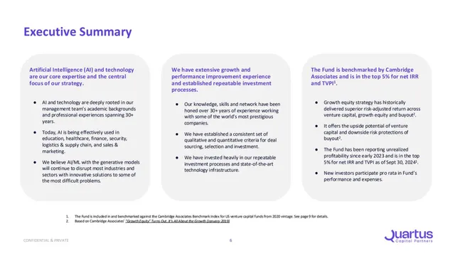 Traction slide 6 from Quartus Capital Partners