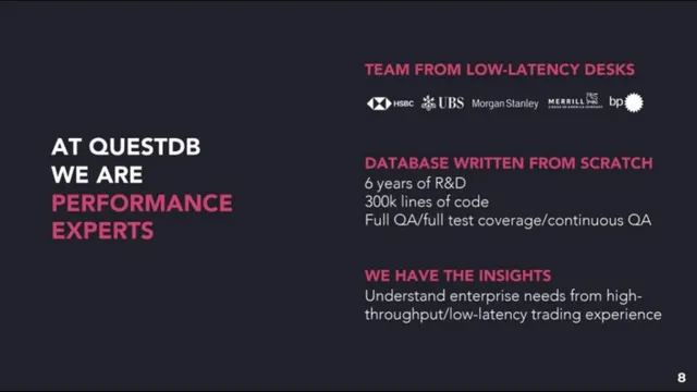 Team slide 8 from QuestDB