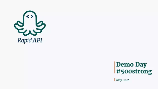 Rapid API pitch deck cover