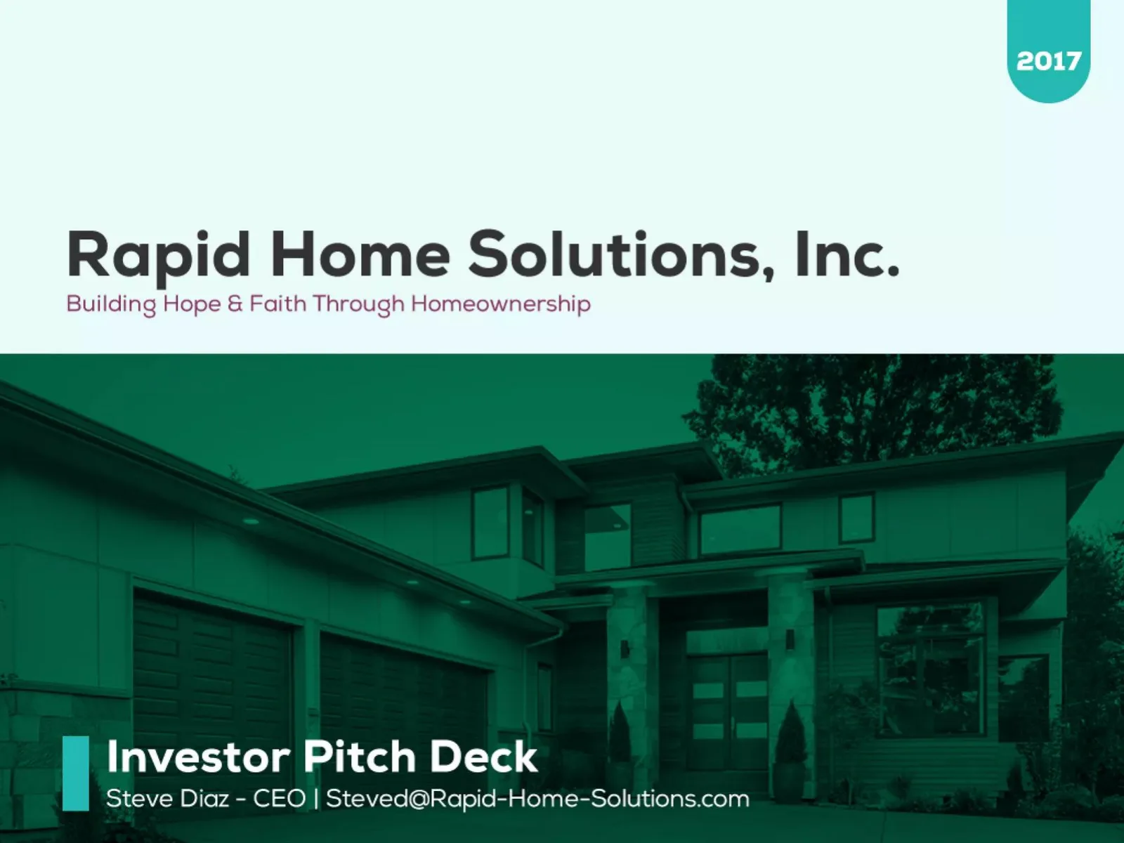 Rapid Home Solutions, Inc. pitch deck slide