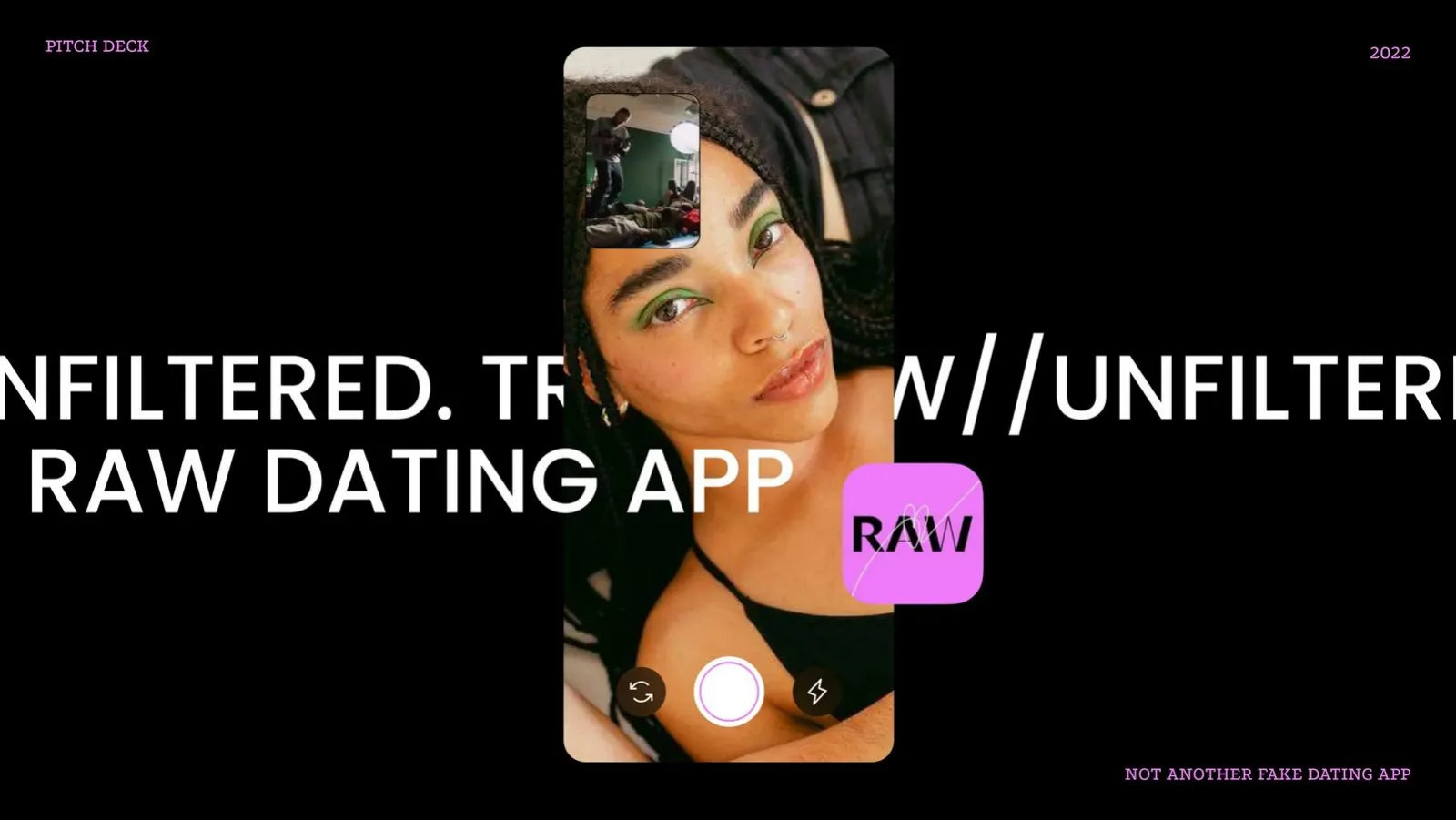 RAW Dating App pitch deck slide