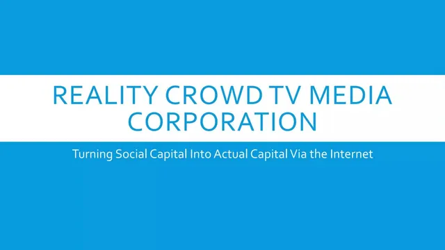 Reality Crowd TV Media Corporation pitch deck cover