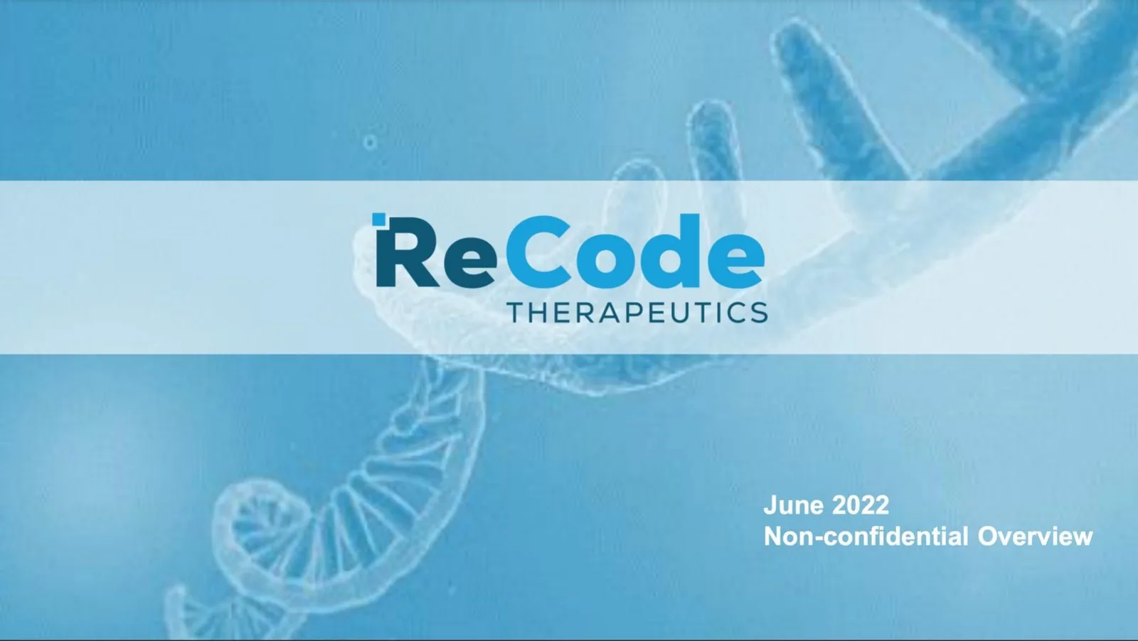 ReCode Therapeutics pitch deck slide