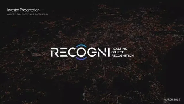 Recogni pitch deck cover