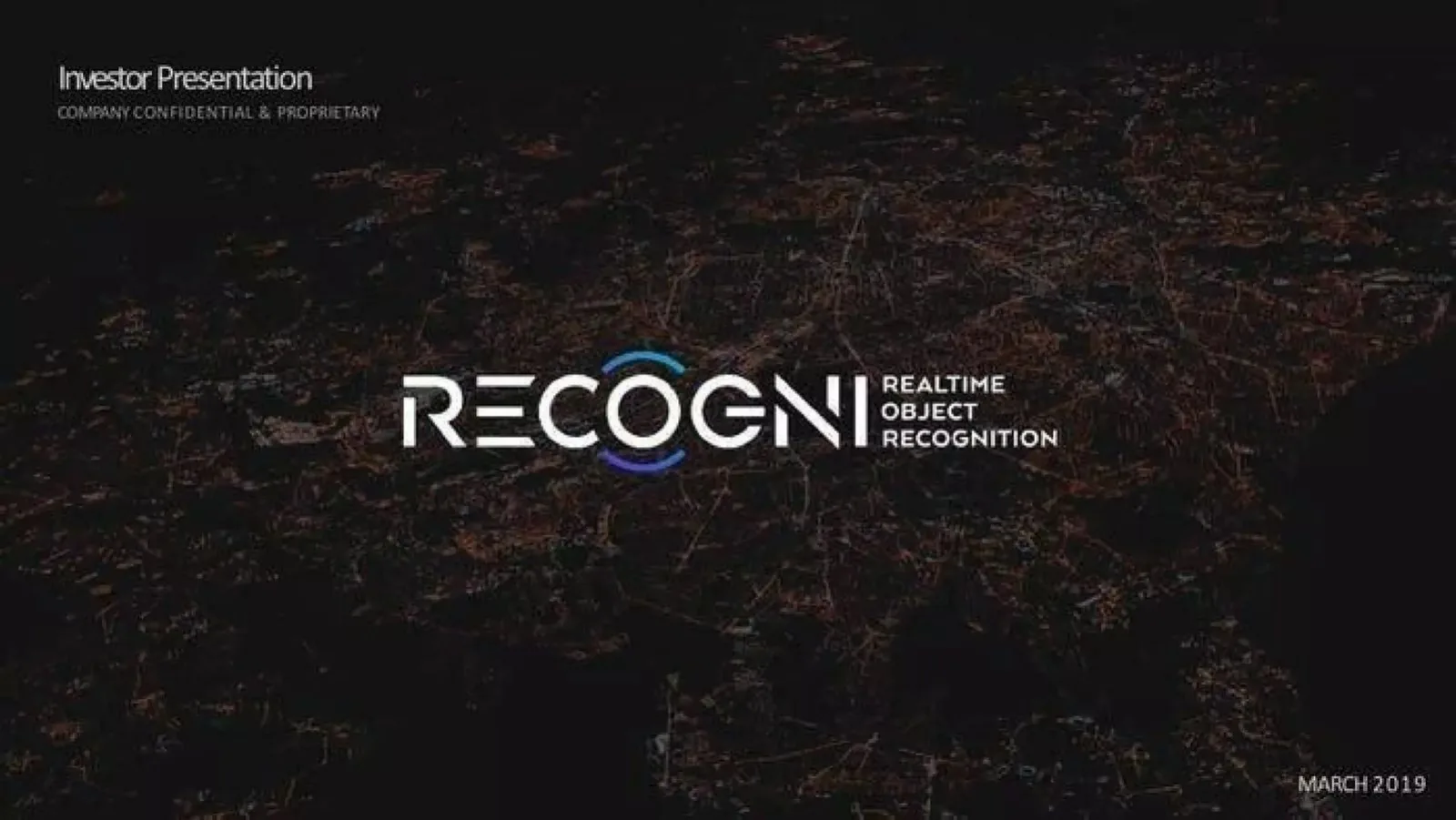 Recogni pitch deck slide