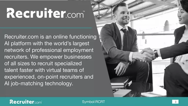 Company overview slide 3 from Recruiter.com Group, Inc.