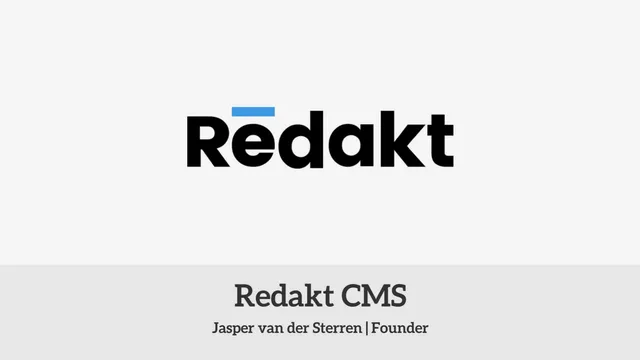Redakt CMS pitch deck cover