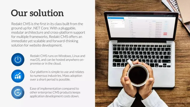 Product / solution slide 5 from Redakt CMS