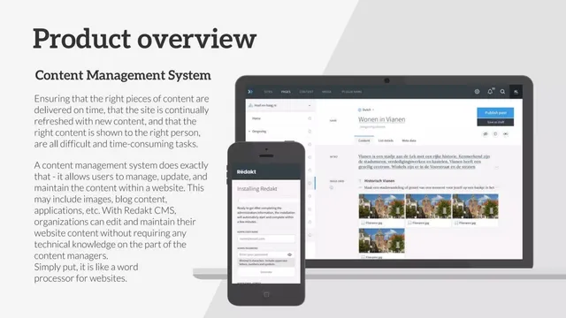 Product / solution slide 6 from Redakt CMS