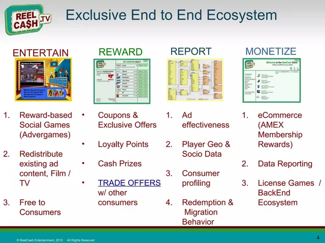 Business model / revenue streams slide 4 from Reel Cash Entertainment