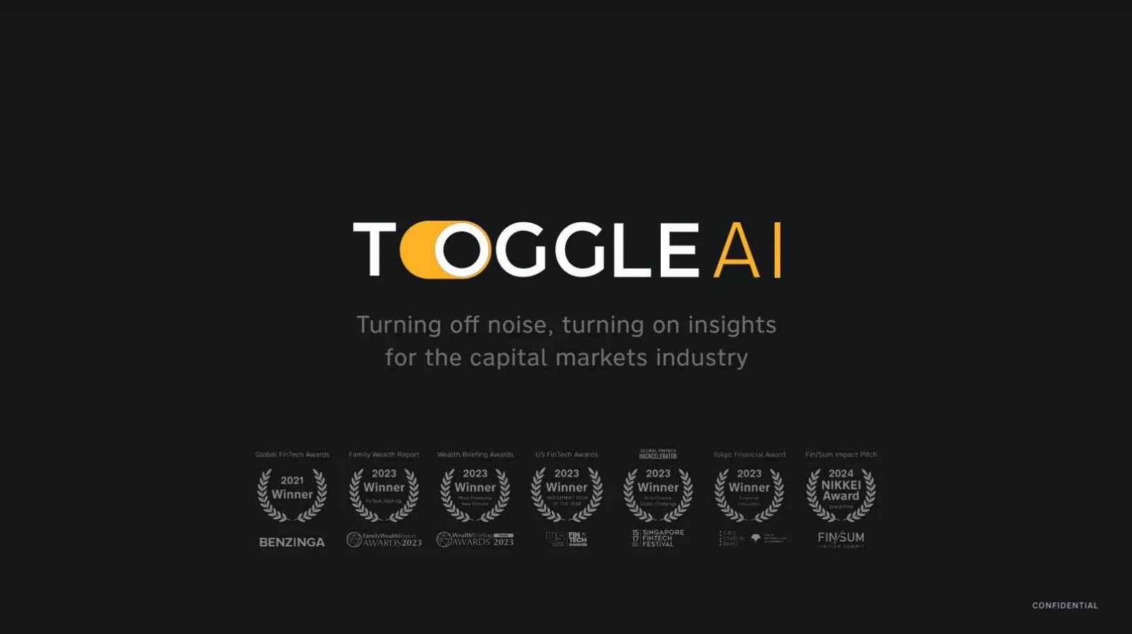 Reflexivity (formerly Toggle AI) pitch deck slide