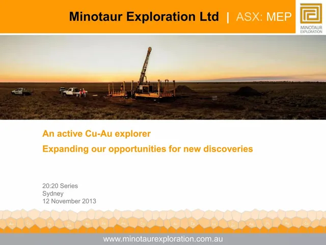 Minotaur Exploration Ltd pitch deck cover