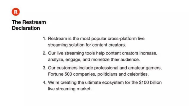 Product / solution slide 2 from Restream