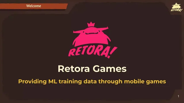 Retora Games pitch deck cover