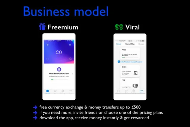 Business model / revenue streams slide 5 from Revolut