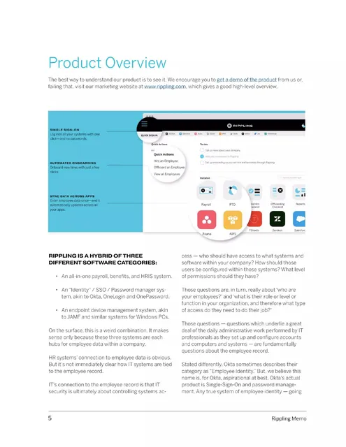 Product / solution slide 5 from Rippling