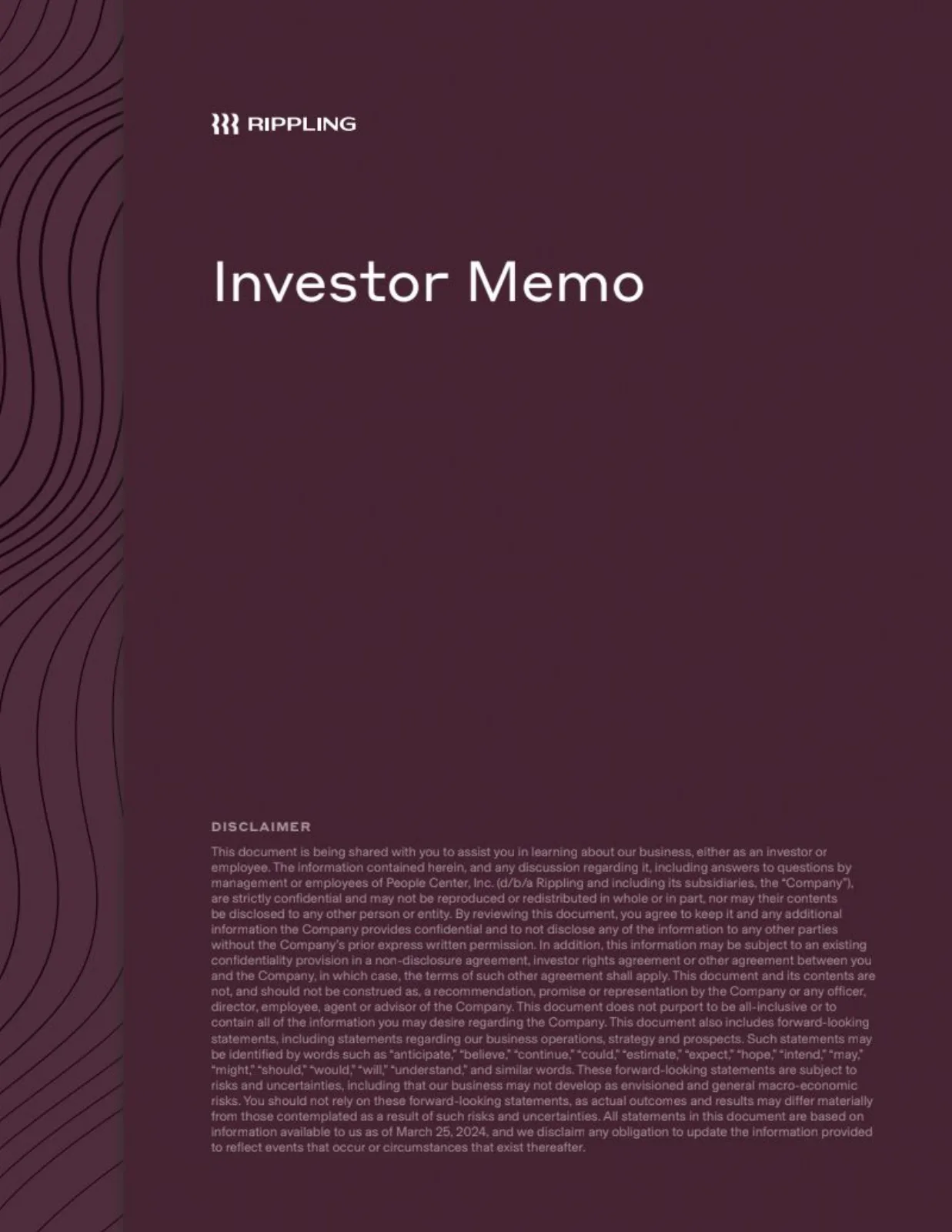 Rippling pitch deck slide