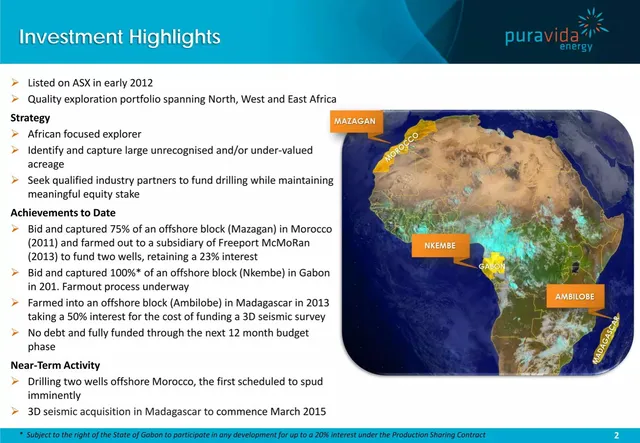 Company overview slide 2 from Pura Vida Energy