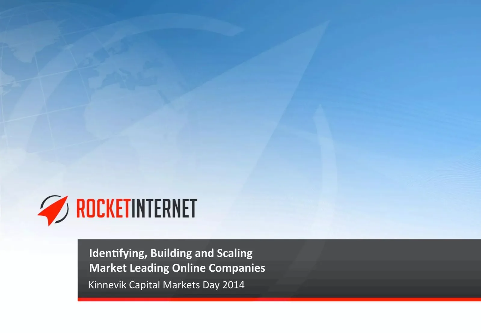 Rocket Internet pitch deck slide
