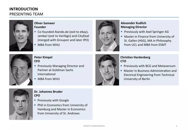 Team slide 3 from Rocket Internet