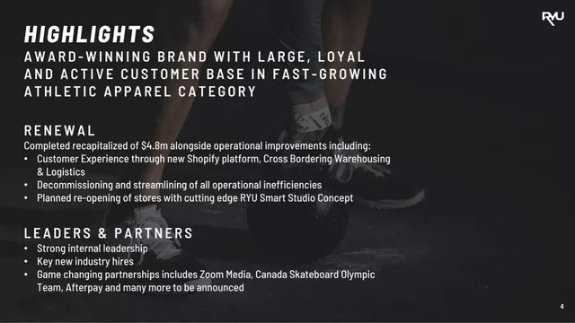 Traction slide 4 from RYU Apparel Inc.