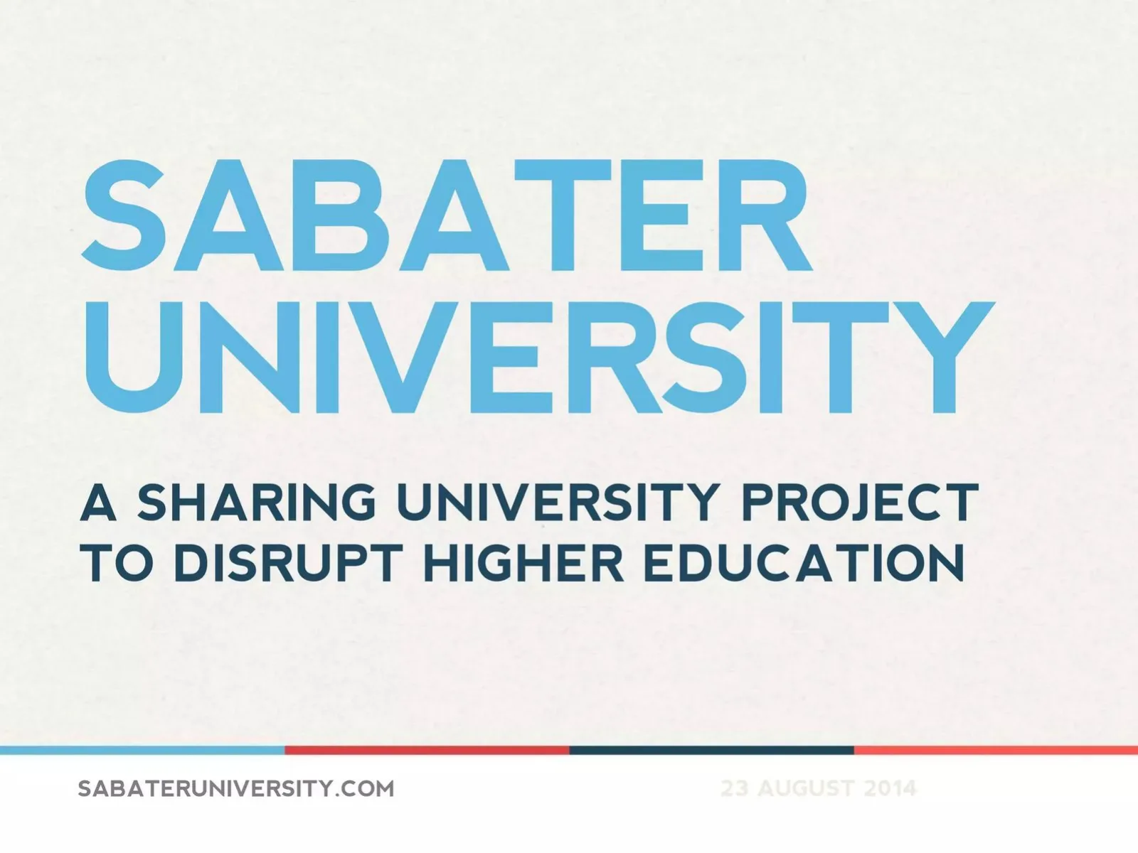 Sabater University pitch deck slide