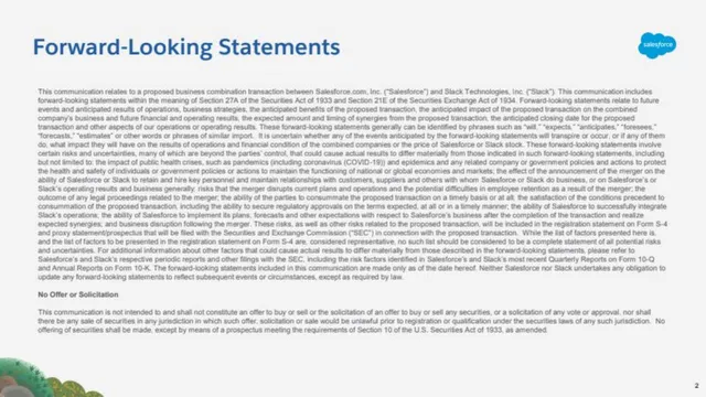 Disclaimer slide 2 from Salesforce × Slack