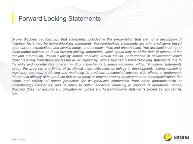 Disclaimer slide 2 from Sirona Biochem