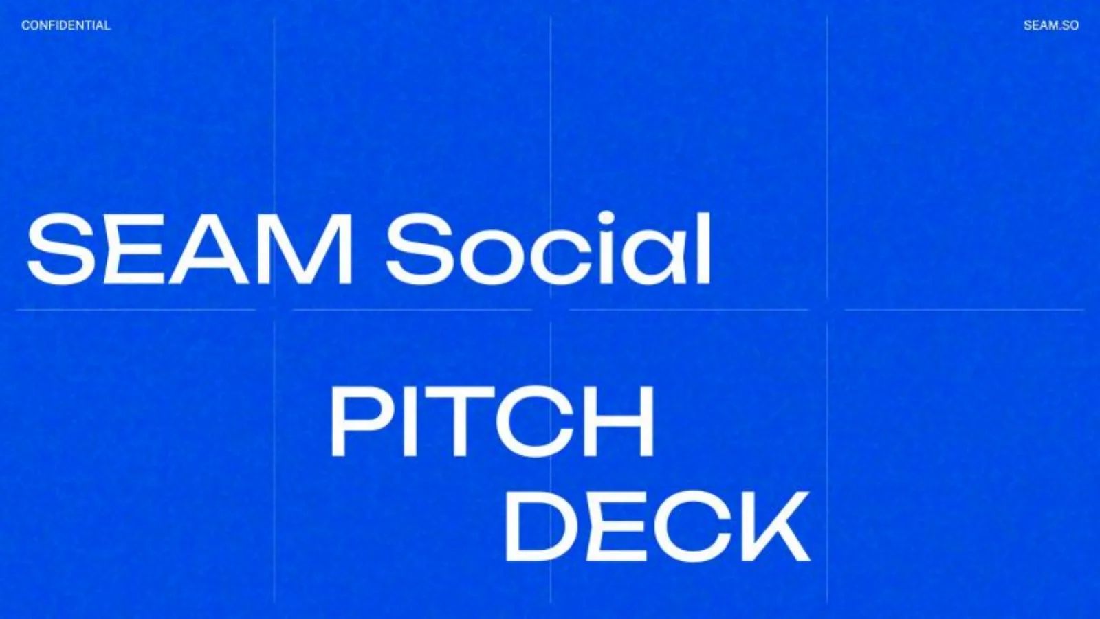 Seam Social pitch deck slide
