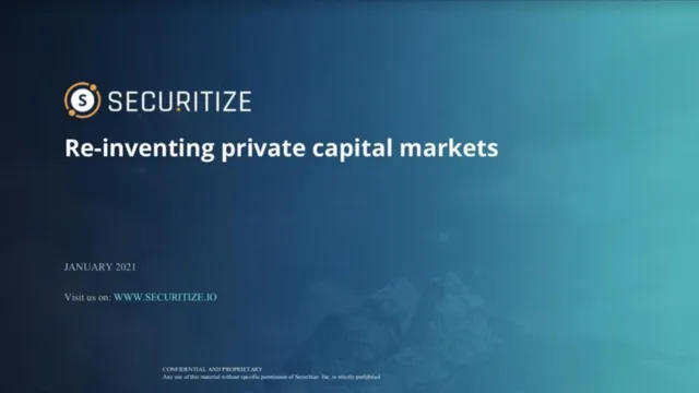 Securitize pitch deck cover
