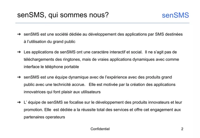 Company overview slide 2 from senSMS