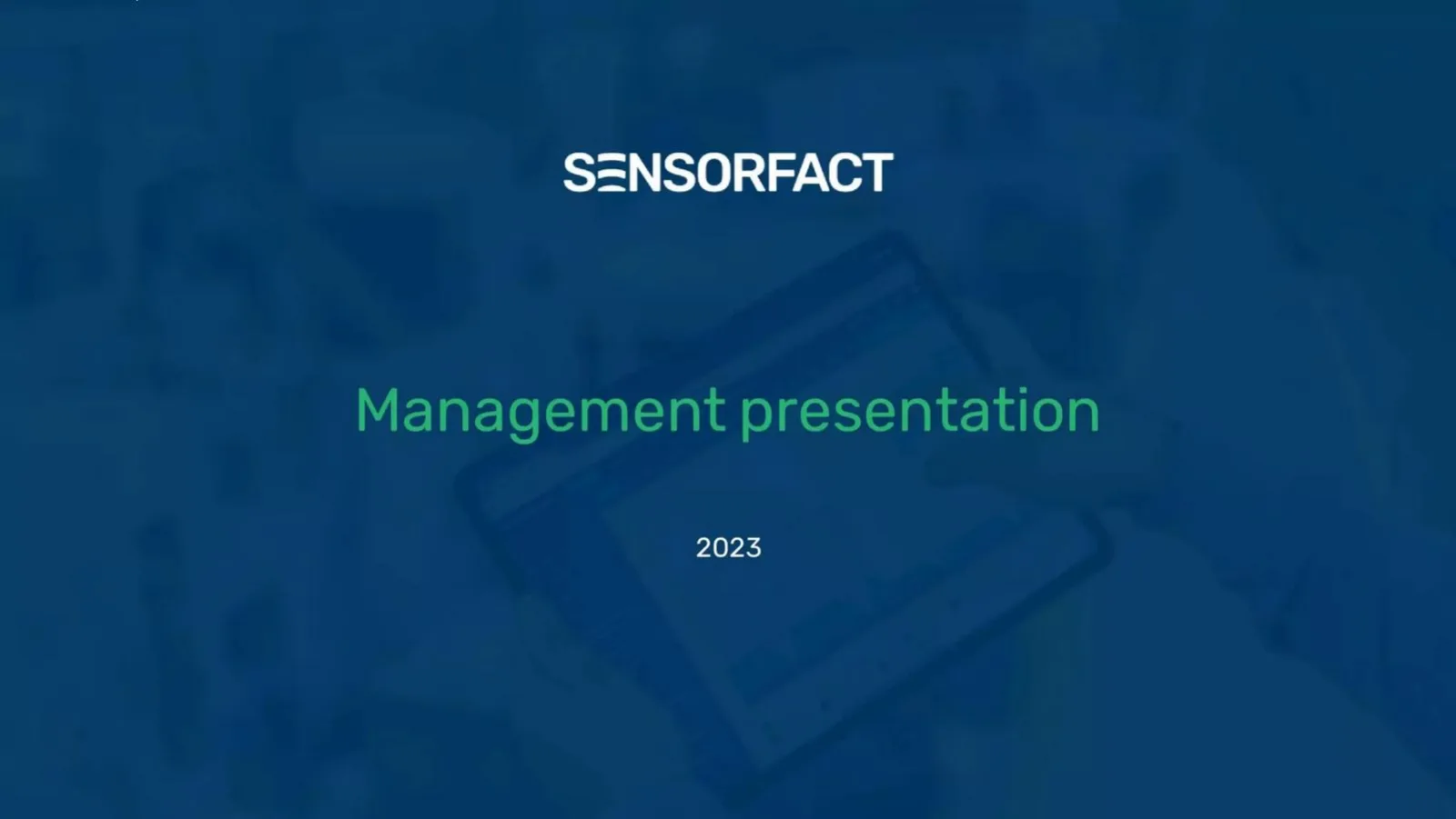 SensorFact pitch deck slide