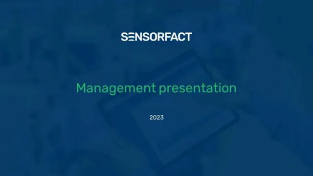 Sensorfact pitch deck cover