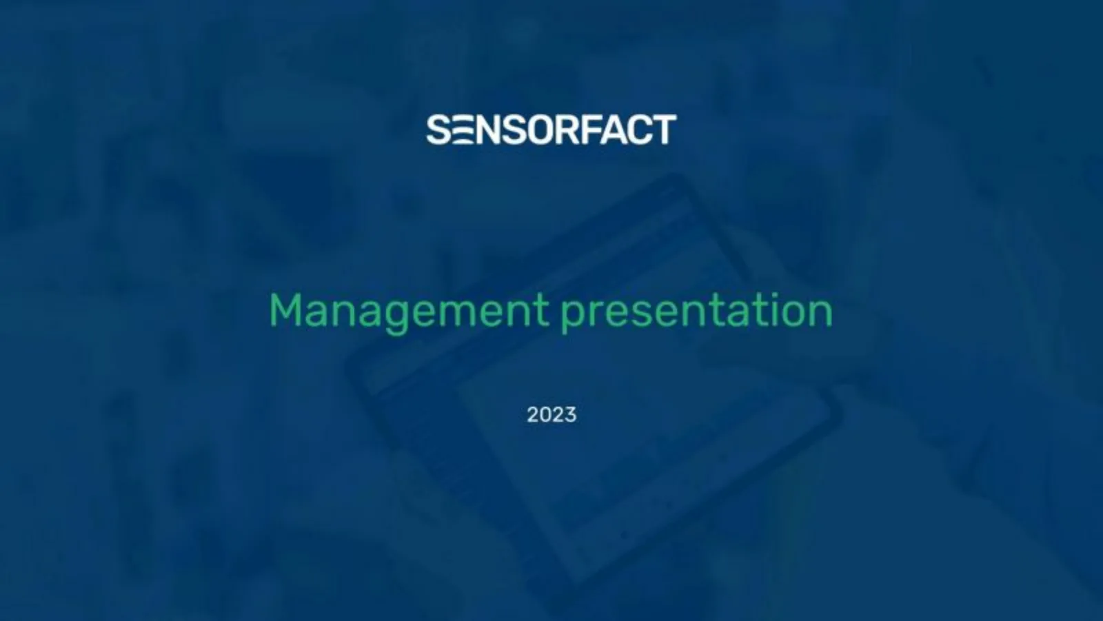 Sensorfact pitch deck slide