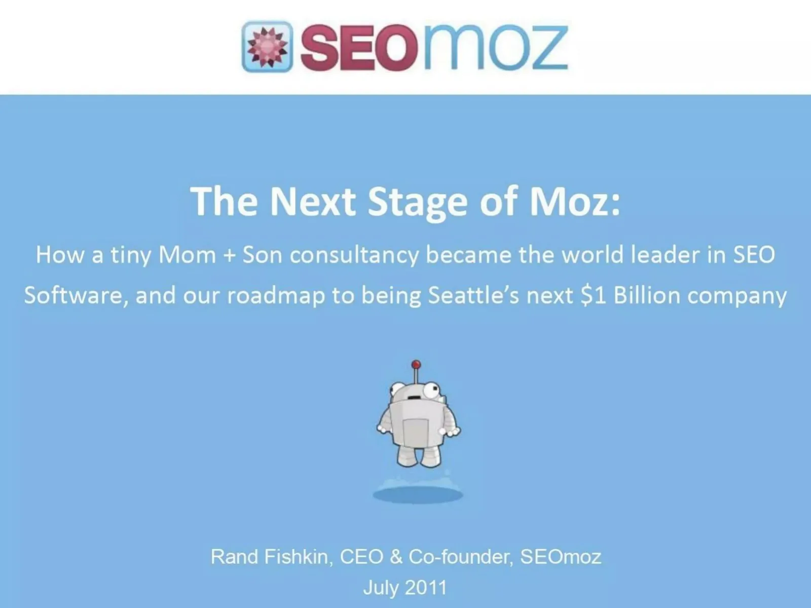 SEOmoz pitch deck slide