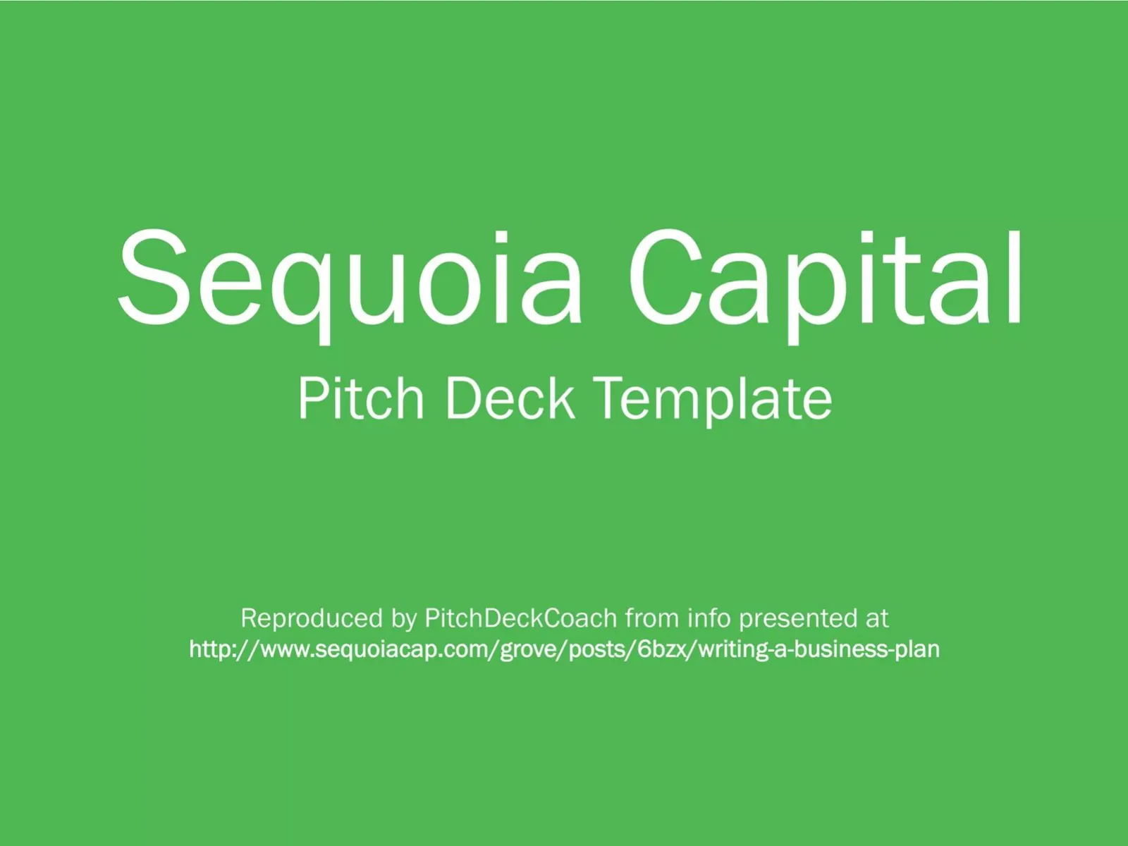 Sequoia Capital (Template) pitch deck slide