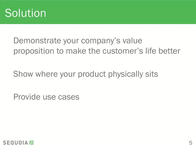 Product / solution slide 5 from Sequoia Capital (Template)