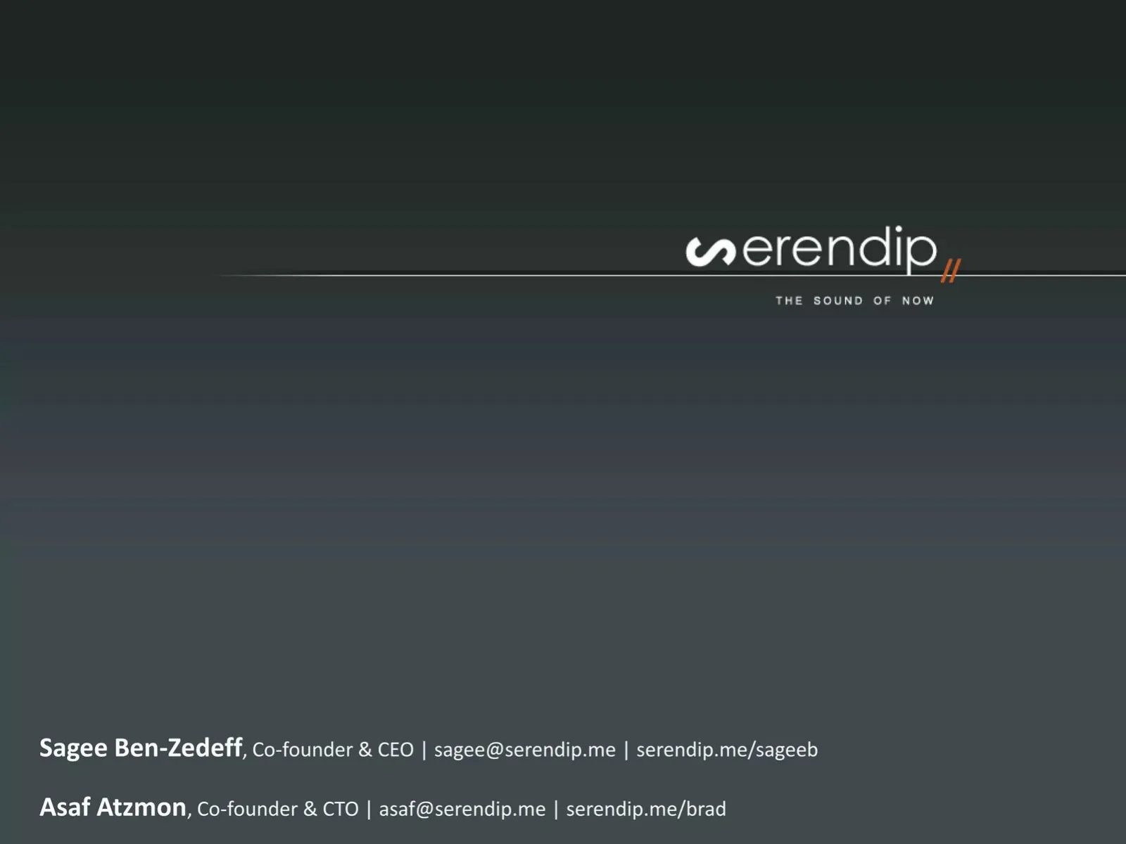 Serendip Media pitch deck slide